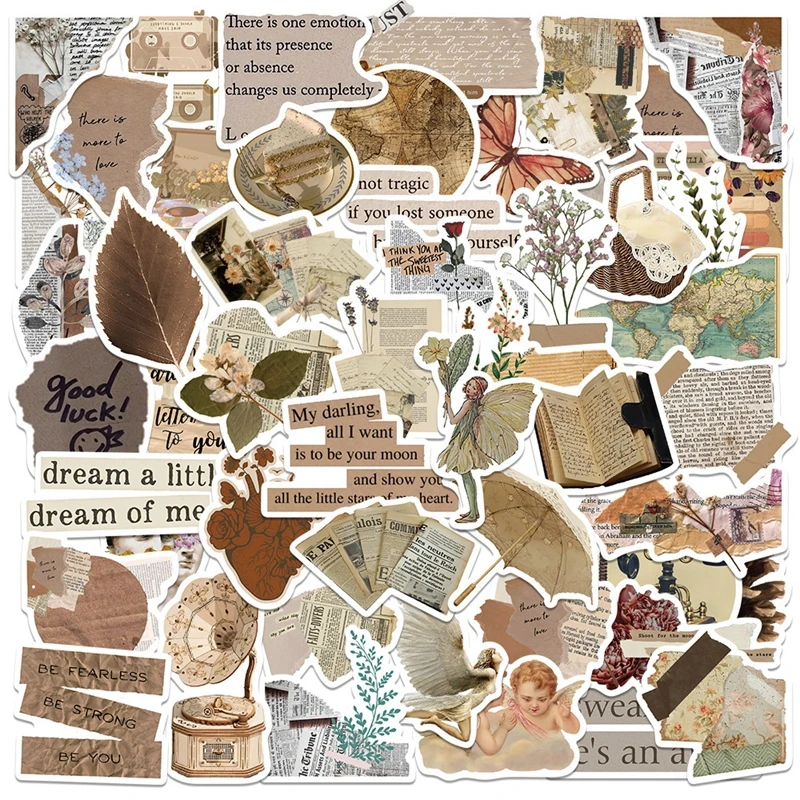 52-teiliges Retro-Graffiti-Aufkleber-Set Cartoon-Anime-Dekoration für Gitarre Laptop Handy Helm Tasse Gepäck Buch DIY Cooles Aufkleber-Set Spielzeug Image