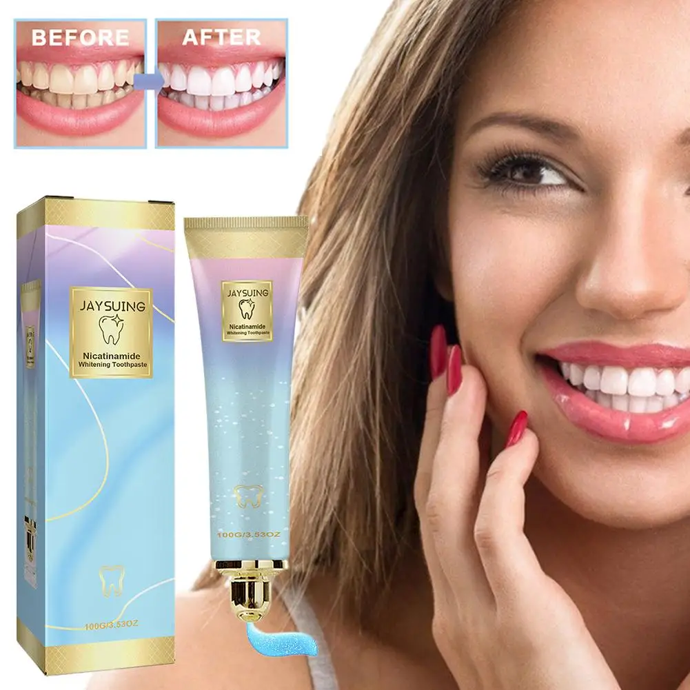 100-g-Zahnpasta-Set verhindert Hohlräume und Zahnkaries. Frischer Atem. Entfernen Sie Flecken. Funkelnder weißer Zahn mit Zahnpastaspender Image