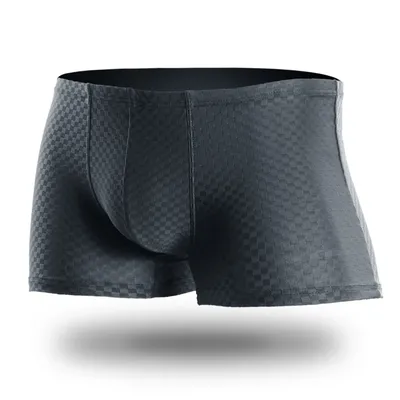 Herren-Unterwäsche aus Eisseide, Boxershorts, Mesh, mittlere Taille, große, atmungsaktive Herren-Sommer-Sexy-Unterwäsche aus Eisseide Image