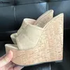 Olomm handgemachte Frauen Plattform Panto letten Sandalen Keile Absätze runde Zehen elegante nackte Freizeit schuhe Damen uns plus Größe 5-20