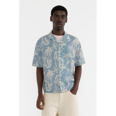 Blue Short Sleeve Shirt With Print