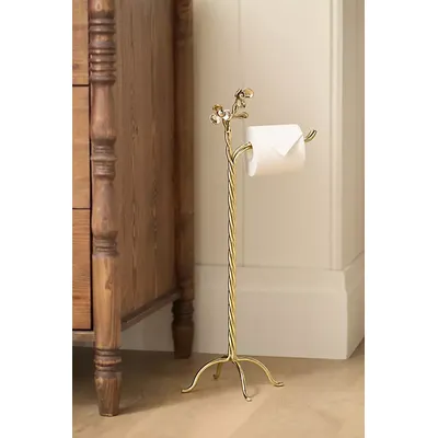 Elwood Mixed Metal Floral Standing Toilet Paper Holder
