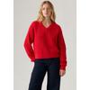 Strickpullover LEVI'S "REESE VNECK SWEAT", Damen, Gr. M (38), rot (true rot), Strick, Obermaterial: 60% Baumwolle, 40% Polyacryl, casual, figurumspielend taillenbedeckt, V-Ausschnitt, Langarm, Pullover, mit V-Ausschnitt