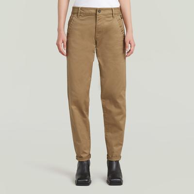 Chinohose G-STAR "Kate Chino Boyfriend", Damen, Gr. 31, Länge 32, beige (safari), Web, Obermaterial: 97% Baumwolle, 3% Elasthan, casual, bequem, Hosen Image