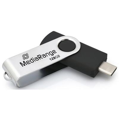 MediaRange USB-Stick 128 GB schwarz, 1.8x1x5.6 cm