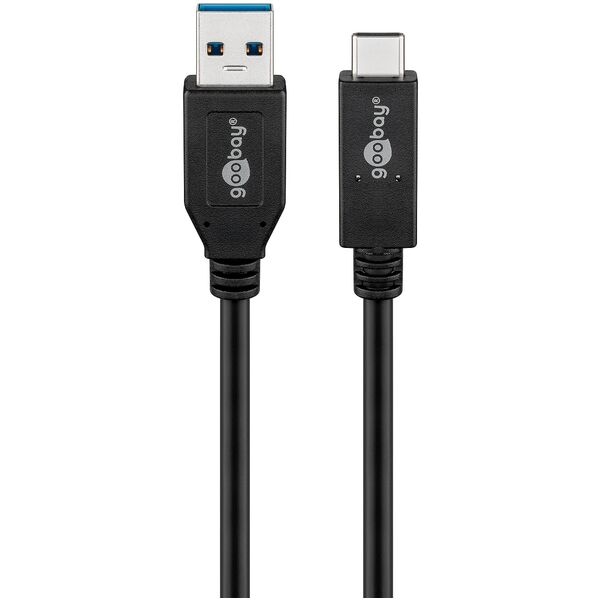 goobay USB-Kabel USB 3.1 Gen 2 A/USB C schwarz 0.5 m schwarz