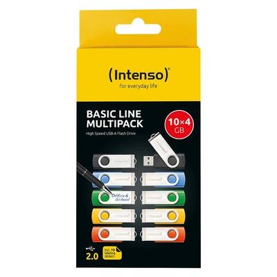 Intenso 10er-Pack USB-Sticks »Basic Line« 4 GB mehrfarbig, 1.9x1x5.6 cm