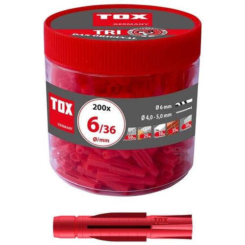 TOX Universaldübel »TRI 6/36« 200 Stück grau
