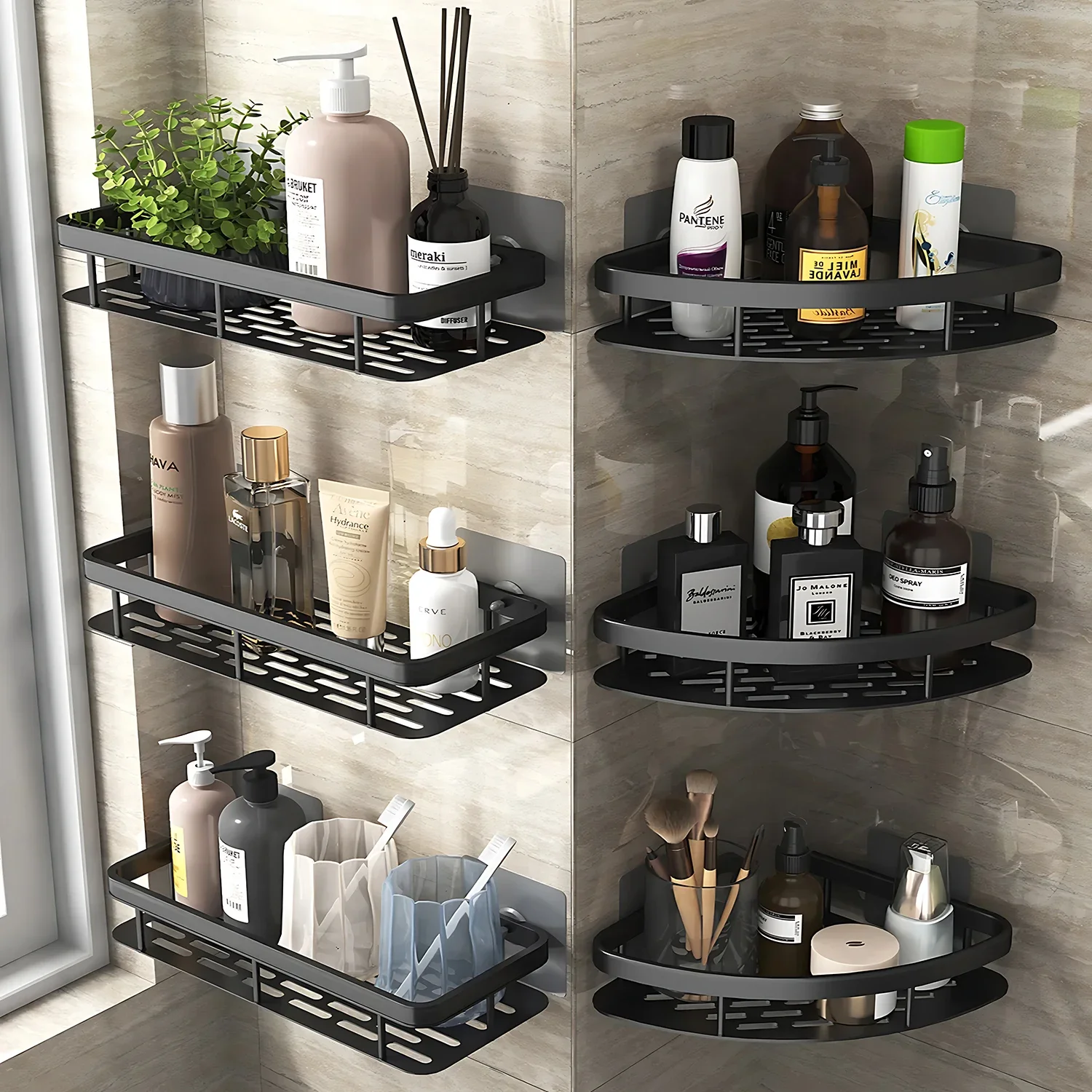 Bad Regal Bad Handtuch Rack Regale Wand Dusche Shampoo Rack Kein Bohrer Regal Badezimmer Stativ Lagerung Rack
