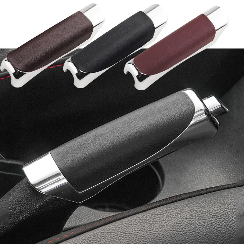 Auto Handbremse Abdeckung Schwarz/Rot/Braun Auto Handbremse Griffe Schutz Innen Hand Bremse Dekor Shell Zubehör Universal Styling Image
