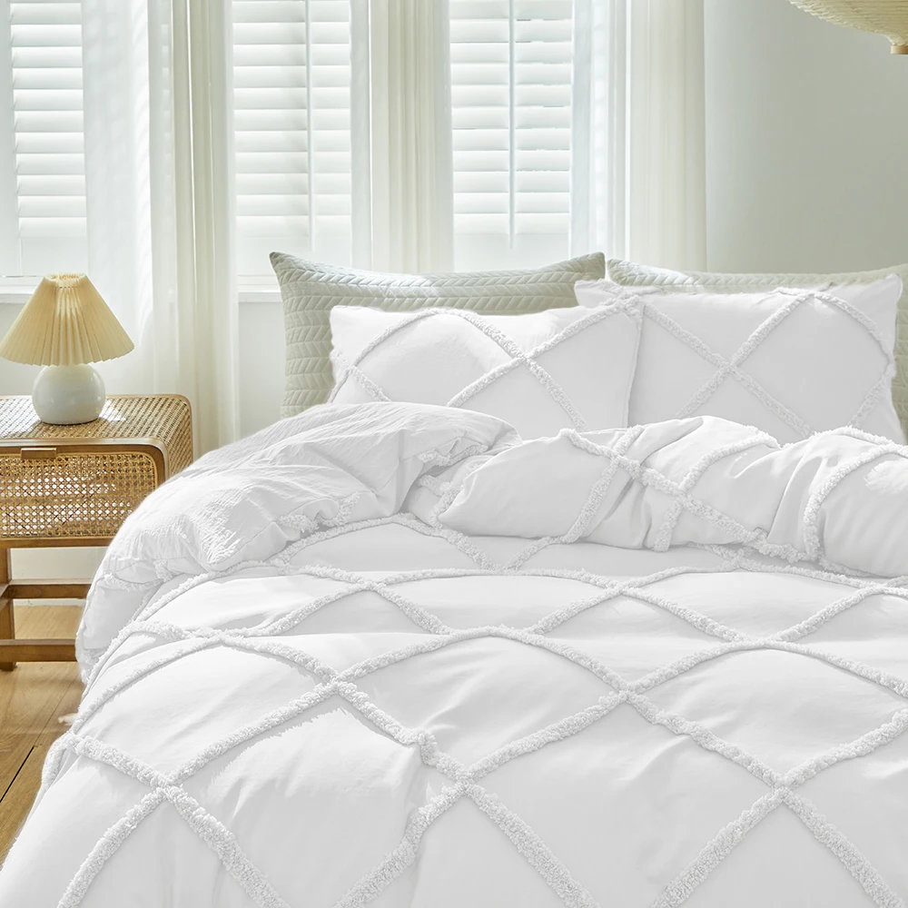 Bettbezug-Bettwäsche-Set Twin Full Queen King Size 135x200 Nordic Quiltbezug 240x220 Double Single Lingge Bettwäsche 200x200 Image