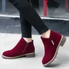 Frauen Stiefel 2024 Herbst Winter Stiefel Weibliche Schuhe Marke Damen Ankle Heels Schuhe Frau Wildleder Leder Stiefel