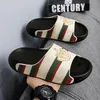 Neue Mode bedruckte beige Herren-Sommerhausschuhe, bequem, weich, luxuriös, Herren-Designer-Schuhe, große Größe 45, Plateau-Sandalen für Damen