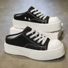 Schwarz-weiße rutschfeste Laufschuhe, modische Turnschuhe, Segeltuchschuhe, 2025, Sommer, neue Herrenschuhe, Freizeitschuhe