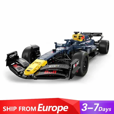 Klemmbausteine Technischer Rennwagen F one 1 RB19 Roter Sportmodellauto, 1:8 Rennwagen Bausteine Ziegel für Muskelauto-Fans 2464 Stück Image