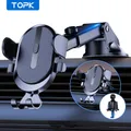 TOPK D39Z Supporto per telefono da auto Supporto per telefono da auto super stabile per cruscotto/vento/visiera dell'aria compatibile con tutti i telefoni cellulari