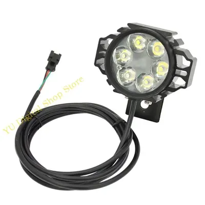96ba Electric Scooter vordere Lichtlampe mit Horn 36 V-48V Elektrofahrradhorn-Scheinwerfer