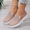 2023 neue Mode Frühjahr und Herbst frauen Flache Pailletten Farbe Passenden Casual Große Runde Kappe Vulkanisierte Schuhe 36-43