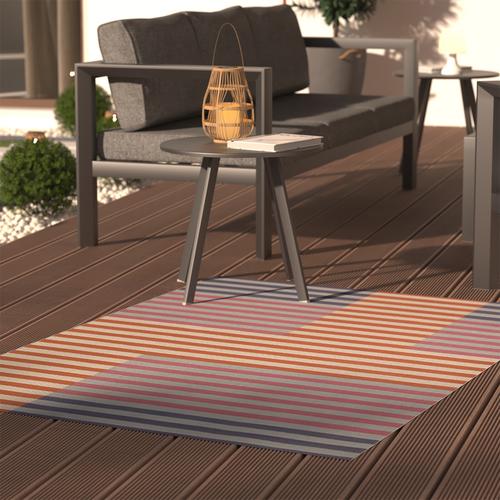 Tapis d'extérieur et d'intérieur JULIO Multicolore 170 x 120 cm - Polypropylène Hespéride