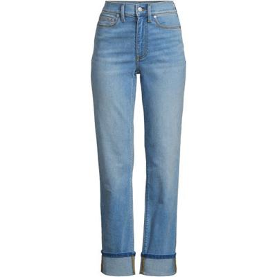 Rail Straight Leg Jeans, High Waisted, Women, size: 20, plus, Blue, by Lands' End