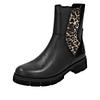 Chelseaboots REMONTE "Elisabeth Hurley-Collection", Damen, Gr. 43, schwarz (schwarz, leo), Leder, Elastischer Einsatz, animal-print, modisch, Schuhe, Boots, Stiefelette, Profilsohle und Innenreißverschluss