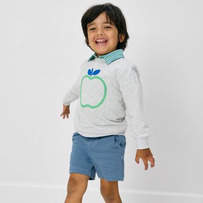 Light Heather Gray Apple Kids Bamboo Crewneck Sweatshirt - 6