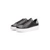 Plateausneaker TOMMY HILFIGER "ESSENTIAL PLATFORM COURT SNEAKER", Damen, Gr. 42, silber (schwarz, silberfarben), Leder, sportlich, Schuhe, Freizeitschuh, Halbschuh, Schnürschuh mit gepolstertem Schaftrand