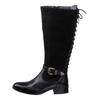 Weitschaftstiefel SHEEGO BY JOE BROWNS, Damen, Gr. 39, schwarz, Leder, Schuhe