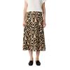 Midirock COMMA, Damen, Gr. 44, grau (grau, schwarz), Web, Obermaterial: 54% Lyocell, 26% Viskose, 20% Leinen, gemustert, casual, normal kniebedeckend, Röcke, mit grafischem Muster, Viskose-Leinen-Mischung