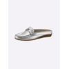 Slipper CASUAL LOOKS, Damen, Gr. 38, silber (silberfarben), Leder, sportlich, Schuhe