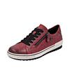 Plateausneaker REMONTE, Damen, Gr. 45, rot (dunkelrot), Leder, used, sportlich, Schuhe, Freizeitschuh, Halbschuh, Schnürschuh mit Außenreißverschluss