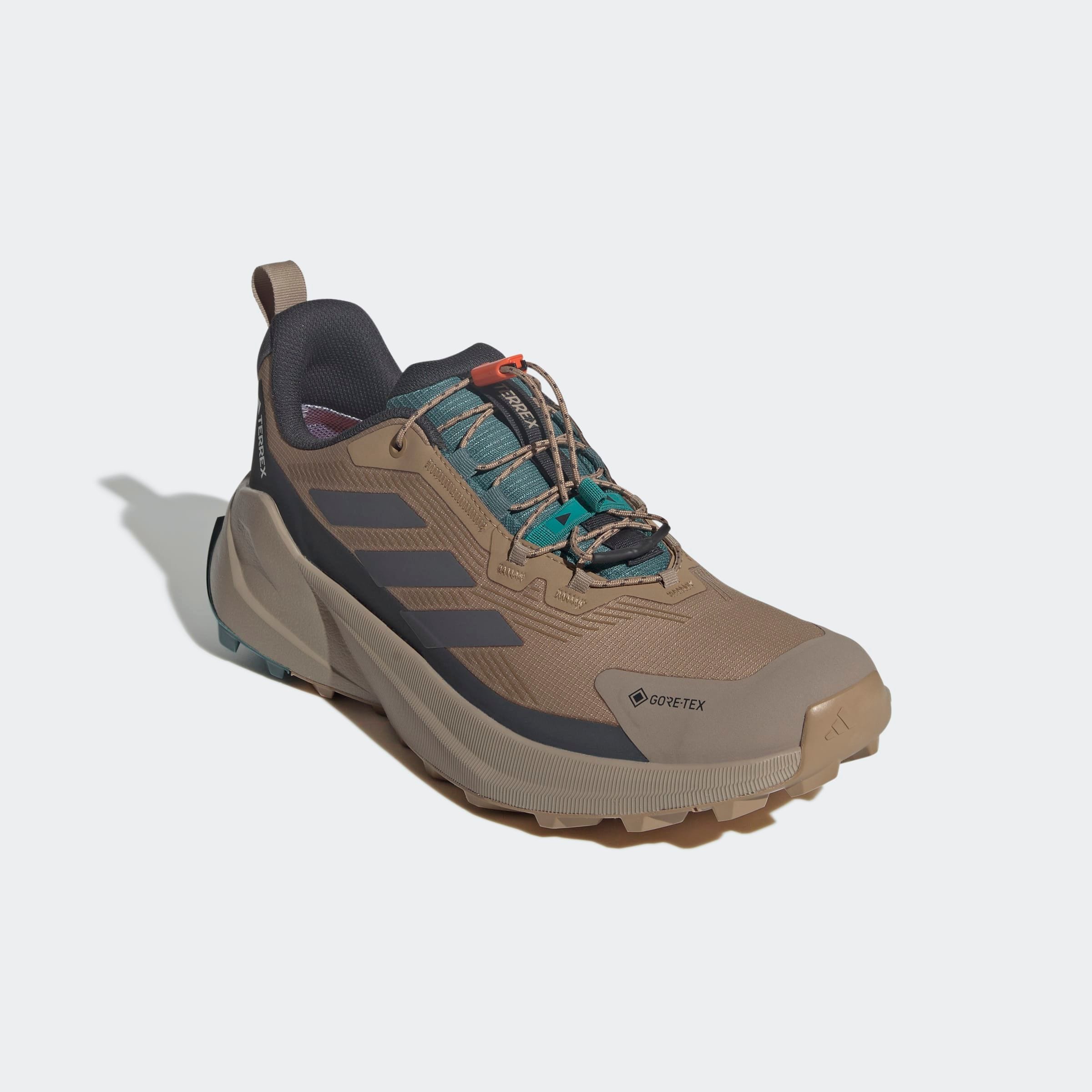 Wanderschuh ADIDAS TERREX "TERREX TRAILMAKER 2 GORE-TEX SPEED LACE", Herren, Gr. 42,5, grau (cardboard, grau five, carbon), Synthetik, Textil, Schuhe Wanderschuh, wasserdicht
