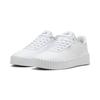 Sneaker PUMA "CARINA 3.0 HOLO 2.0 JR", Gr. 38,5, puma weiß, puma silber, mauve mist, Synthetik, sportlich, Schuhe