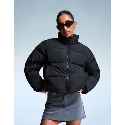 Bershka Puffer Jacket Women 10-12 Black