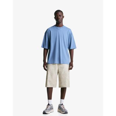 Bershka Printed Bermuda Shorts Men 28 Grey