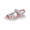 Riemchensandalette RICOSTA "Ricosta Sandalen Leder/Textil", Kinder, Gr. 32, grau (graphit), Leder, Textil, casual, Schuhe