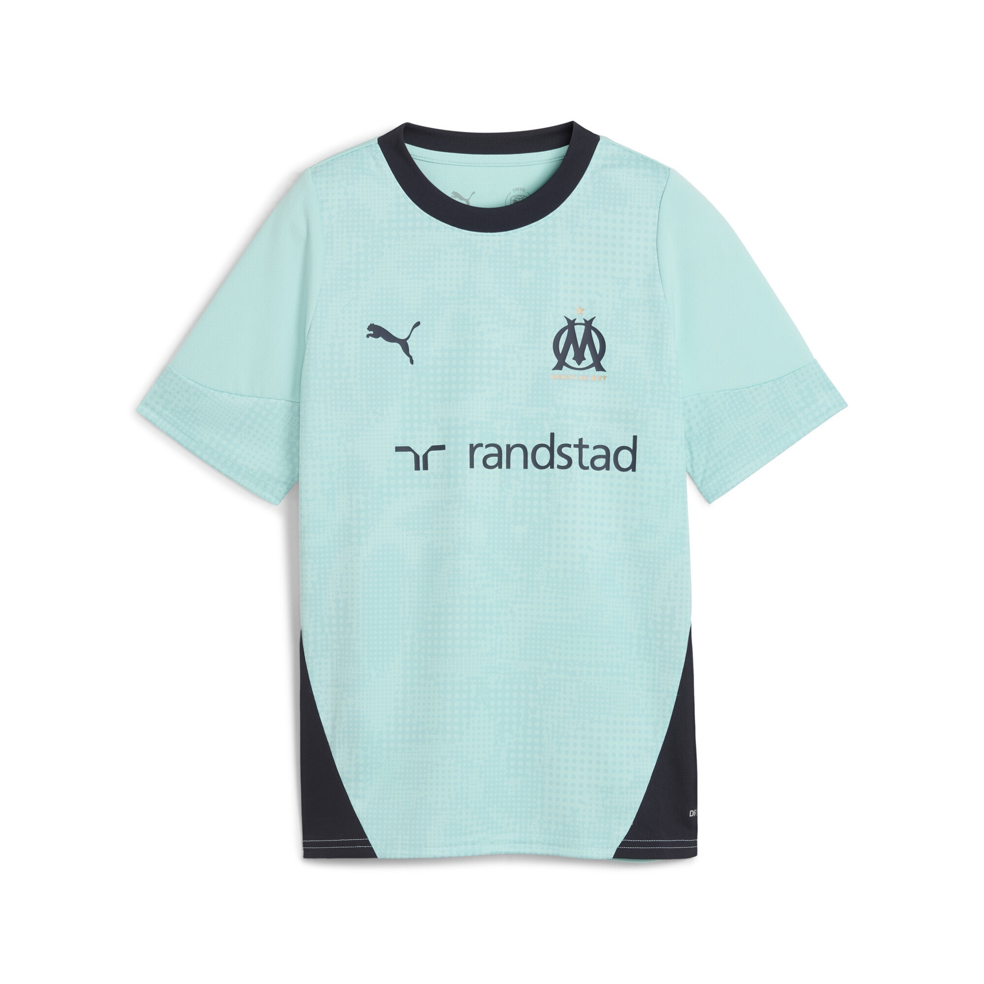 Trainingsshirt PUMA "Olympique de Marseille Trainingstrikot Jugendliche", Kinder, Gr. 176, blau (safe lake new navy blau), Obermaterial: 100% Polyester, regular fit, Rundhals, Shirts Image