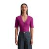 T-Shirt MARC O'POLO "aus softem Modal-Organic-Cotton-Mix", Damen, Gr. XXS, fresh berry, Obermaterial: 50% Modal, 50% Baumwolle, unifarben, Basic, slim fit, V-Ausschnitt, Kurzarm, Shirts