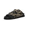 Pantolette INUOVO "INUOVO Pantoletten Leder", Damen, Gr. 39, schwarz, Leder, casual, Schuhe
