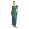 Abendkleid VERA MONT "Vera Mont Damen Abendkleid im Glitzer-Look", Damen, Gr. 46, Normalgrößen, grün (grün, grau), Obermaterial: 100% Polyester. Futter: 100% Polyester., elegant, figurumspielend lang, Rundhals, Kurzarm, Kleider, Material