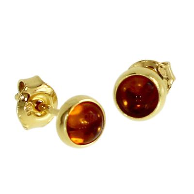 Paar Ohrstecker OSTSEE-SCHMUCK "Ostsee-Schmuck Ohrstecker Classic 5 mm Ohrstecker Classic 5 mm", gelb, Ohrringe, Damen, 6mm rund, Silber 925 (Sterlingsilber) Image
