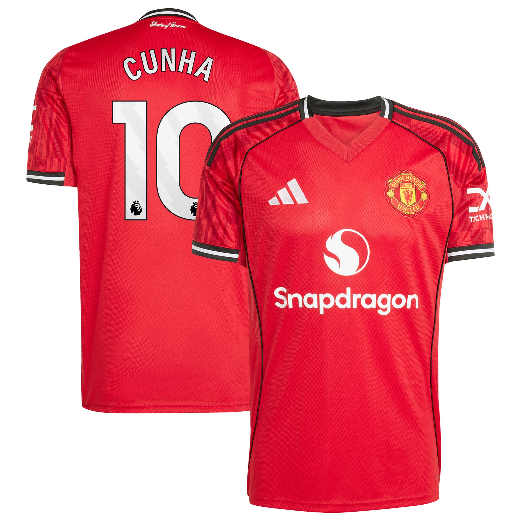 Maillot Domicile Manchester United adidas 2025-26 avec flocage Cunha 10 - Homme Taille: 2XL