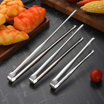 Stainless Steel Grill Tongs Food Clip BBQ Steak Clip Bread Tong Cooking Kitchen Gadgets Accessories Barbecue Tools
