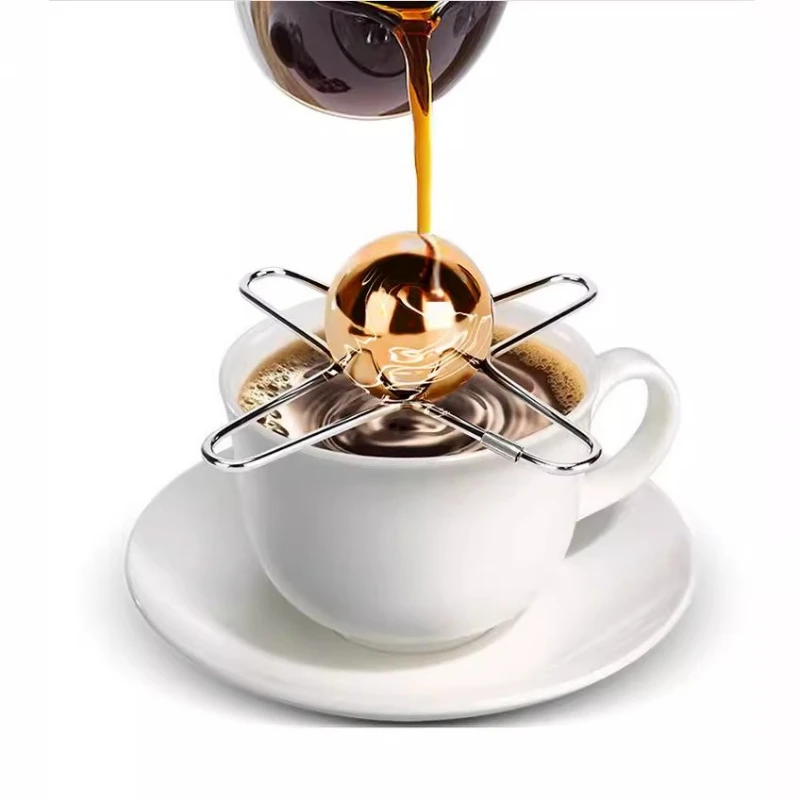Gefrorene Kugel für Espresso-Kaffee, wiederverwendbar, kühlendes Kaffee-Werkzeug, Eisbälle aus Edelstahl, kühlende Kaffee-Geschmack-Verstärker-Gadgets
