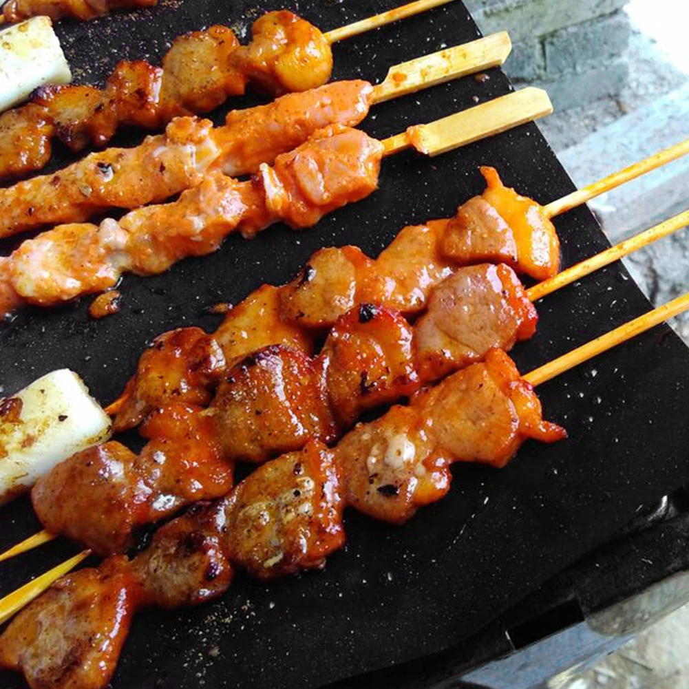 1-4PCS Outdoor Antihaft-Matte Hitzebeständige BBQ Grill Matte Wiederverwendbare Grill Grillen Blatt 50x40cm 33x40cm Ofen Liner Pad Image