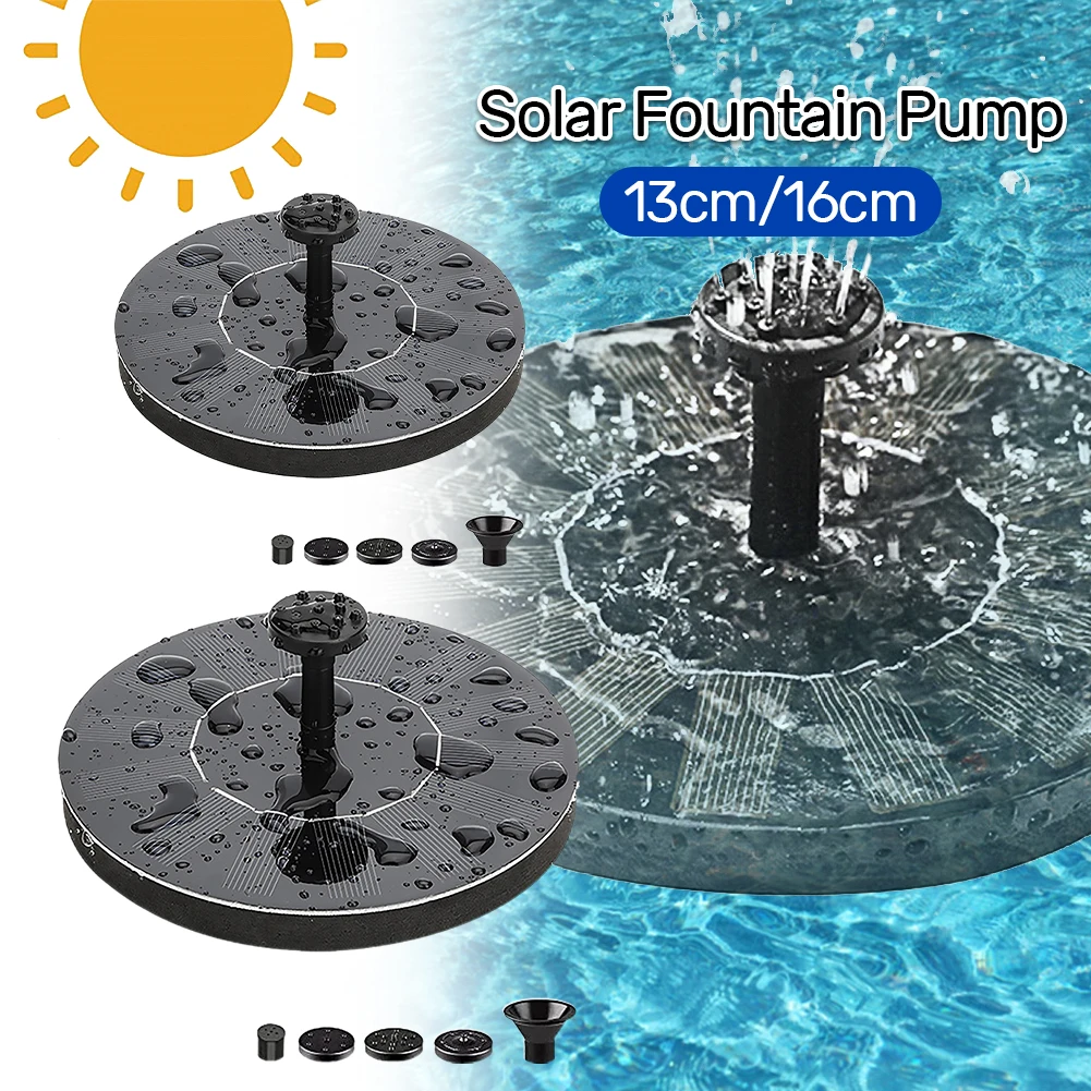 1 W freistehende schwimmende Vogelbad-Wasserpumpen zum Heben von 35–50 cm, solarbetriebene schwimmende Brunnenpumpe für Gartenteiche, Pool, Aquarium Image