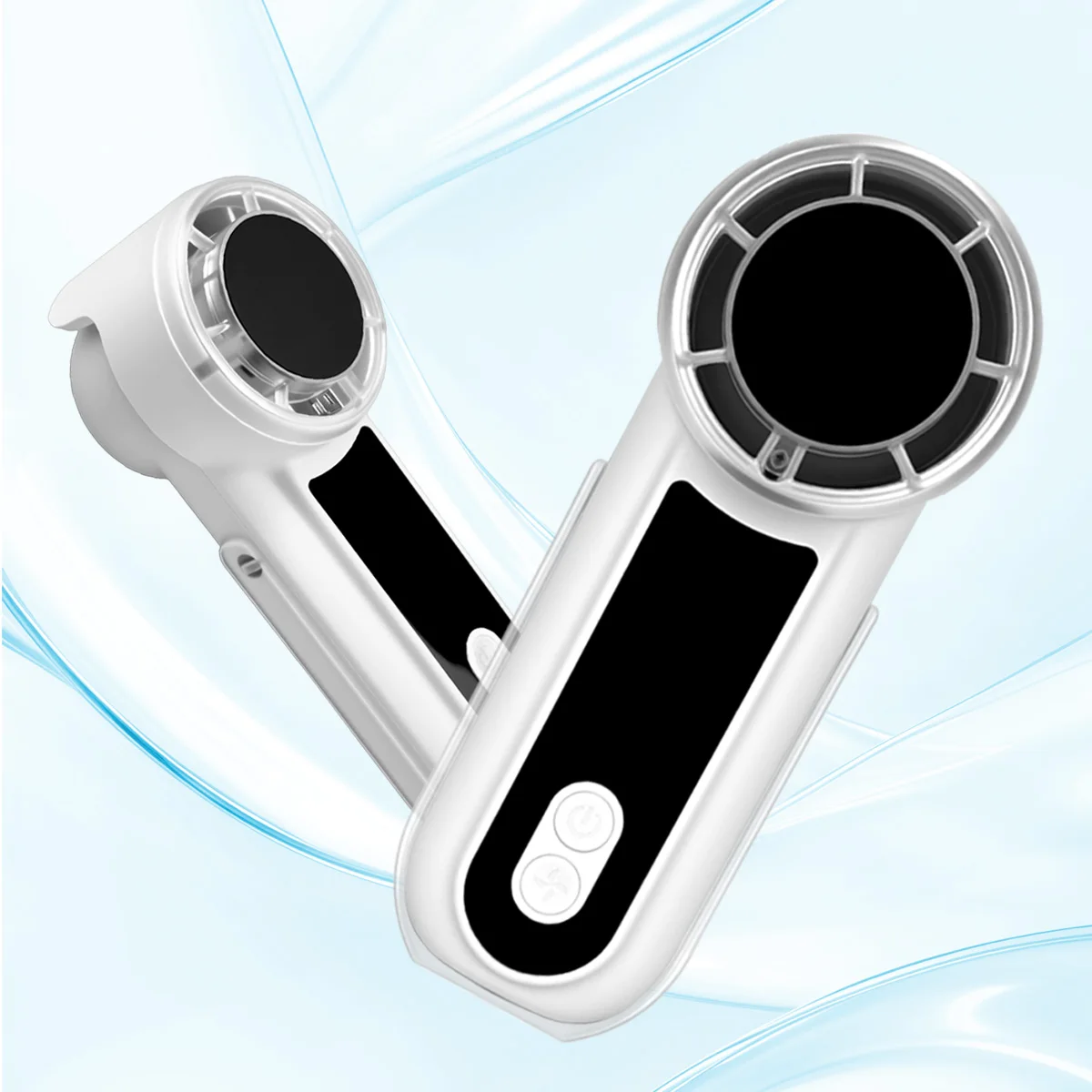 Tragbarer Handventilator, 199-Gang-Desktop-Ventilator, wiederaufladbar, USB-Kühlung, Kühlventilator, Display für Zuhause, Büro, Outdoor, Reisen Image