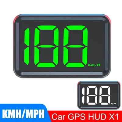 Tacho weiß grün Licht Anzeige GPS Hud KMH Meilen pro Stunde Meter große Schrift digitale USB-Stecker Auto Head-up-Display x1 Hud Image