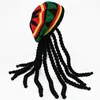 Punk Unisex Gestrickte Zopf Hut Jamaican Bob Rasta Beanie Hüte Hip Hop Cap Dreadlocks Perücke Karibik Kostüm Hut