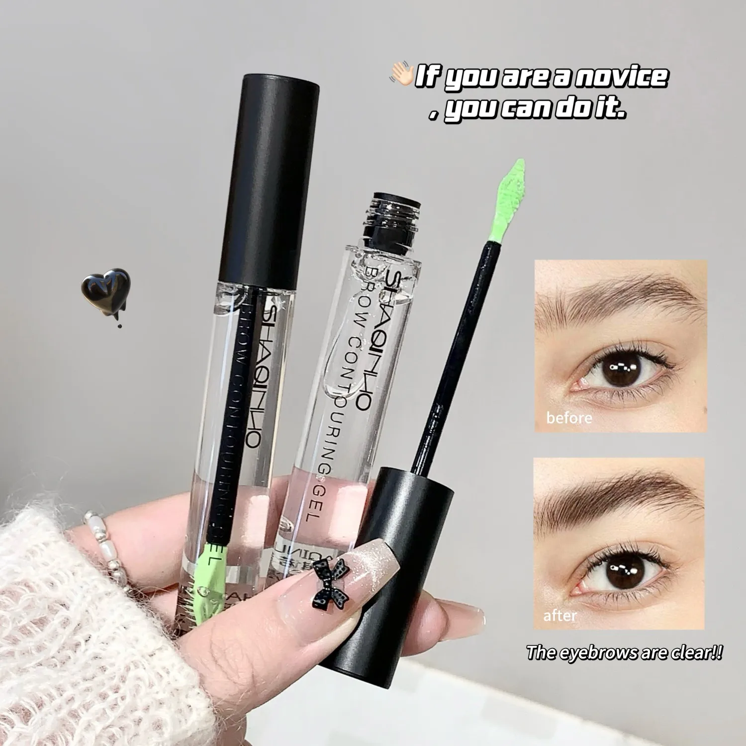 3D-Shaping Clear Root Wild Eyebrows Gel Transparentes Styling Fixing Brow 16-Stunden-Halten Wasserdichtes, schnell trocknendes Augenbrauen-Lifting-Make-up Image